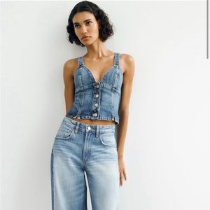ZARA DENIM CORSET TOP